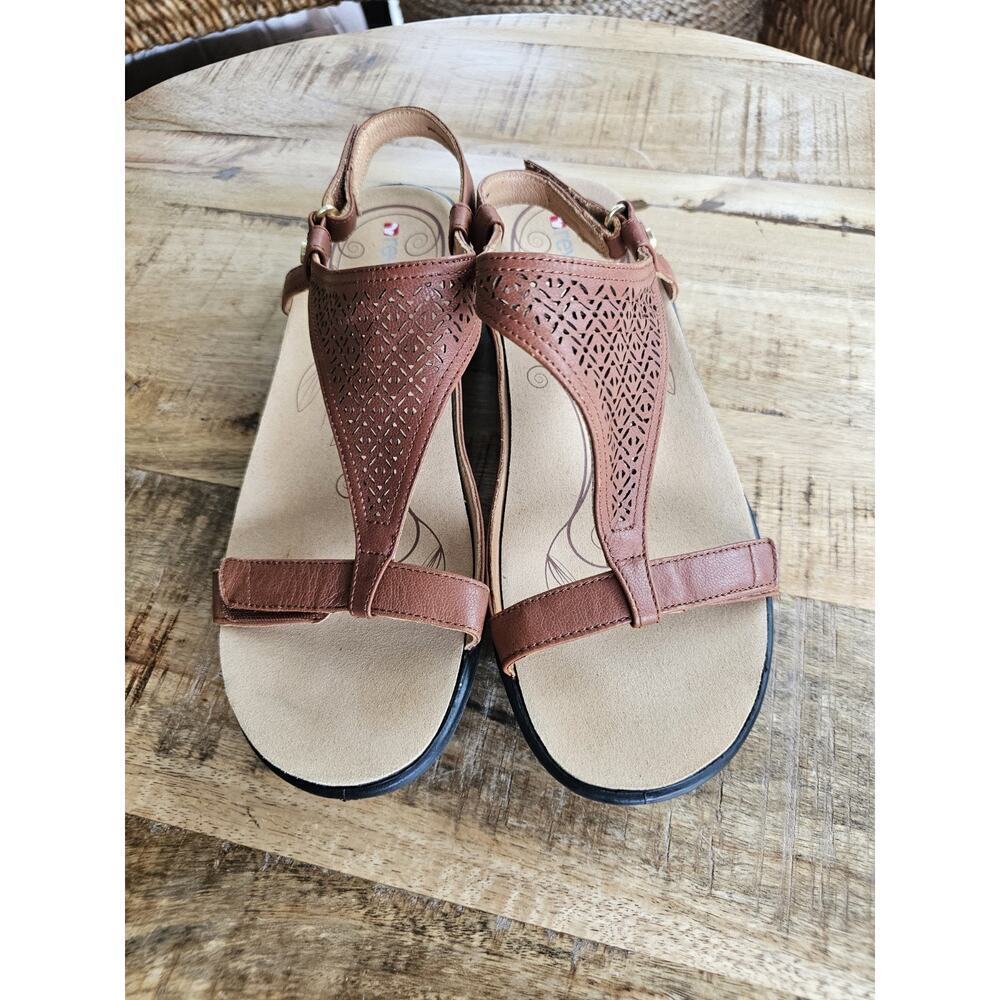 REVERE Women's Santa Fe Sandals in Brown Open Toe Adjustable SZ 11.5 NEW - Picture 2 of 10